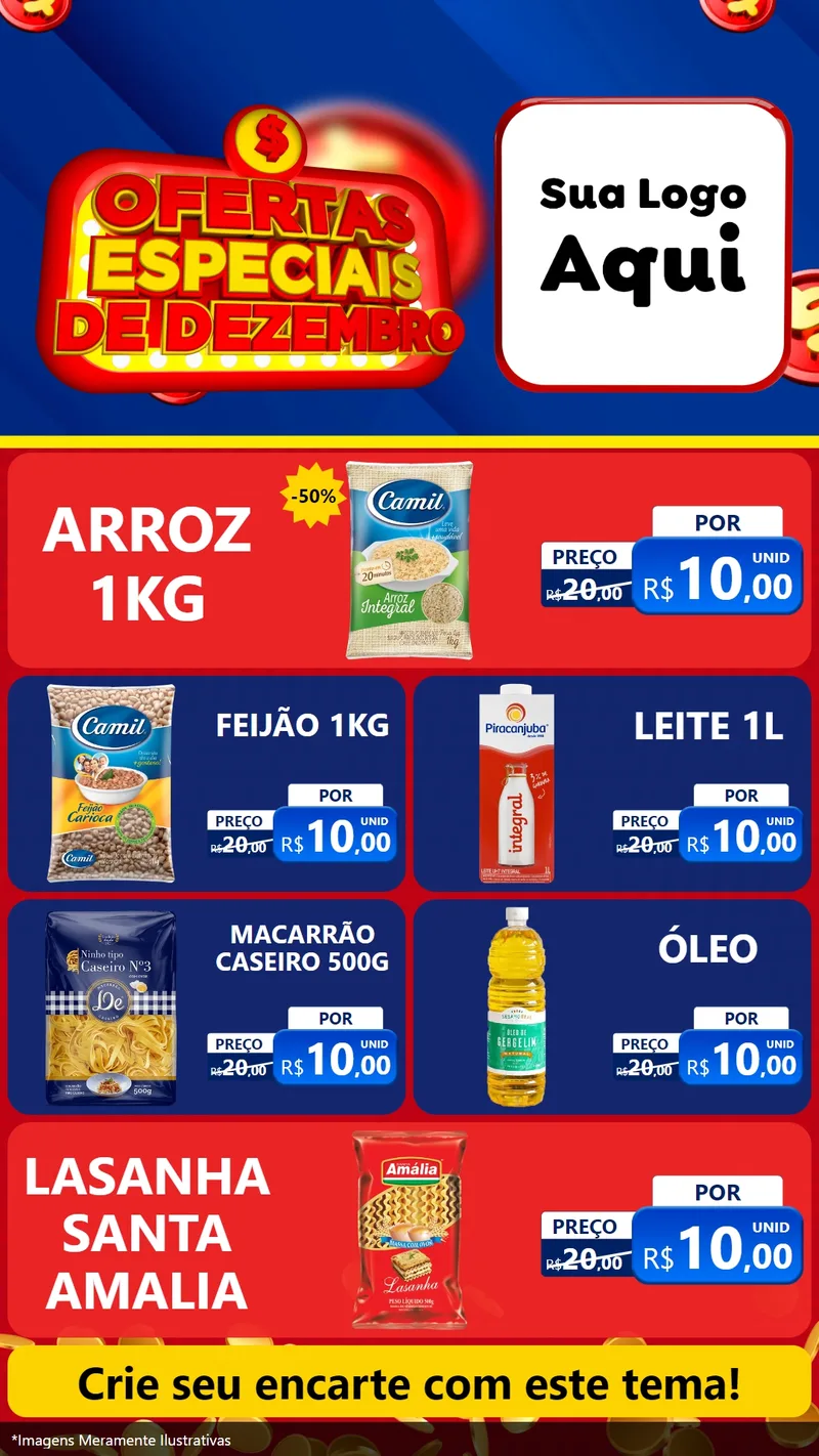 Modelo de TV para TV Vertical com o tema Ofertas Especiais de Dezembro para Supermercado