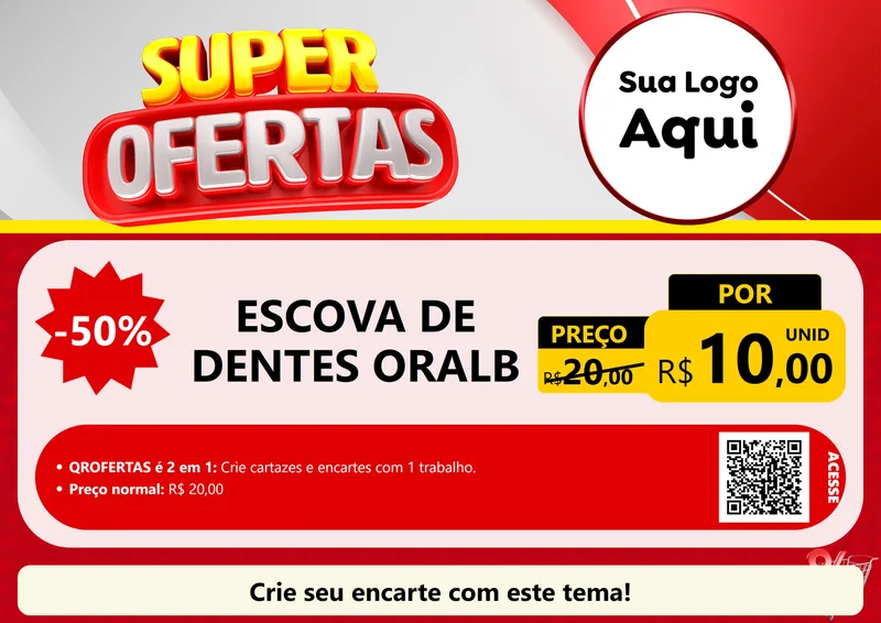 Modelo de Cartaz para Cartaz A4 Horizontal com o tema Super Ofertas para Higiene Pessoal