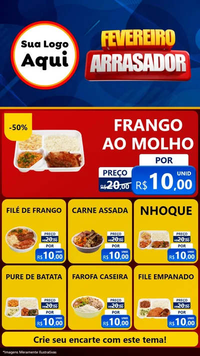 Modelo de Rede Social para Stories com o tema Fevereiro Arrasador para Restaurante