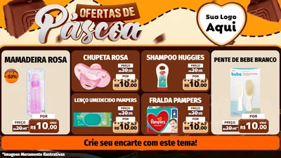 Modelo de TV para TV Horizontal com o tema Ofertas de Páscoa para Bebês