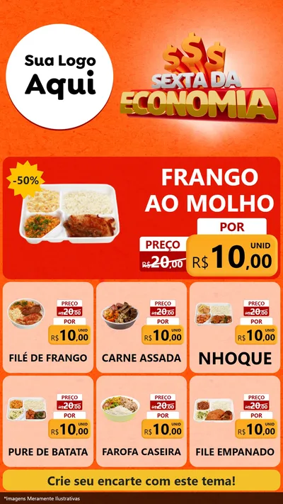 Modelo de Rede Social para Stories com o tema Sexta da Economia para Restaurante