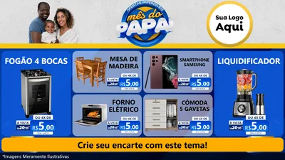 Modelo de TV para TV Horizontal com o tema Ofertas Imperdíveis Mês Do Papai para Móveis e Eletro