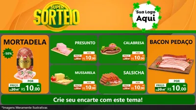 Modelo de TV para TV Horizontal com o tema Super Sorteio para Frios e Laticínios