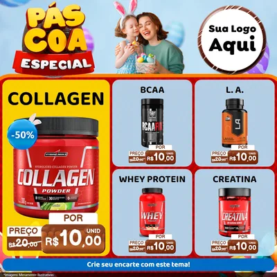 Modelo de Rede Social para Feed Facebook com o tema Páscoa Especial para Suplementos alimentares