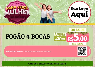 Modelo de Cartaz para Cartaz A4 Horizontal com o tema Para Você Mulher para Móveis e Eletro
