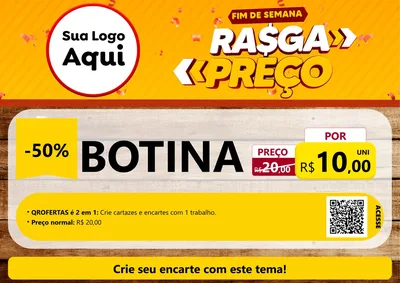 Modelo de Cartaz para Cartaz A4 Horizontal com o tema Fim de Semana Rasga Preços para Agropecuária