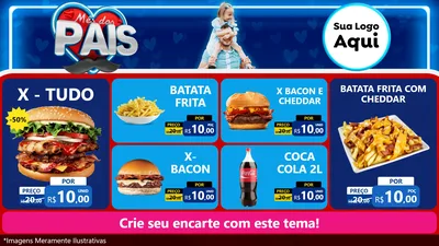 Modelo de TV para TV Horizontal com o tema Mês Dos Pais para Hamburgueria