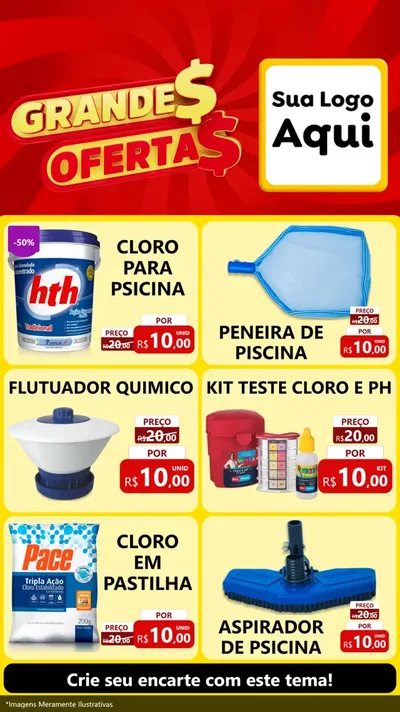 Modelo de Rede Social para Stories com o tema Grandes Ofertas para Produtos para Piscina