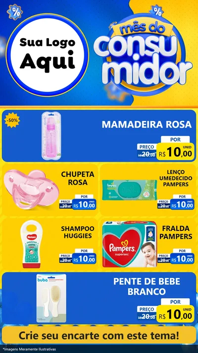 Modelo de TV para TV Vertical com o tema Mês do Consumidor para Bebês