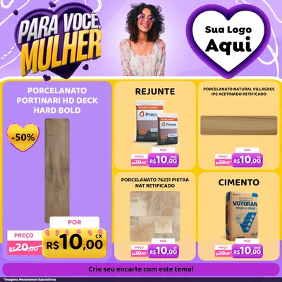 Modelo de Rede Social para Feed Facebook com o tema Para Você, Mulher para Pisos e revestimentos