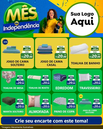 Modelo de Rede Social para Feed Instagram com o tema Mês da Independência para Cama, Mesa e Banho