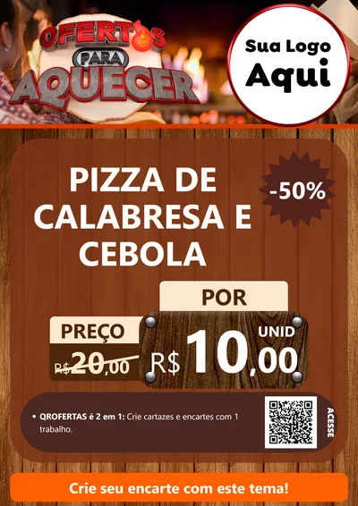 Modelo de Cartaz para Cartaz A4 Vertical com o tema Ofertas Para Aquecer para Pizzaria