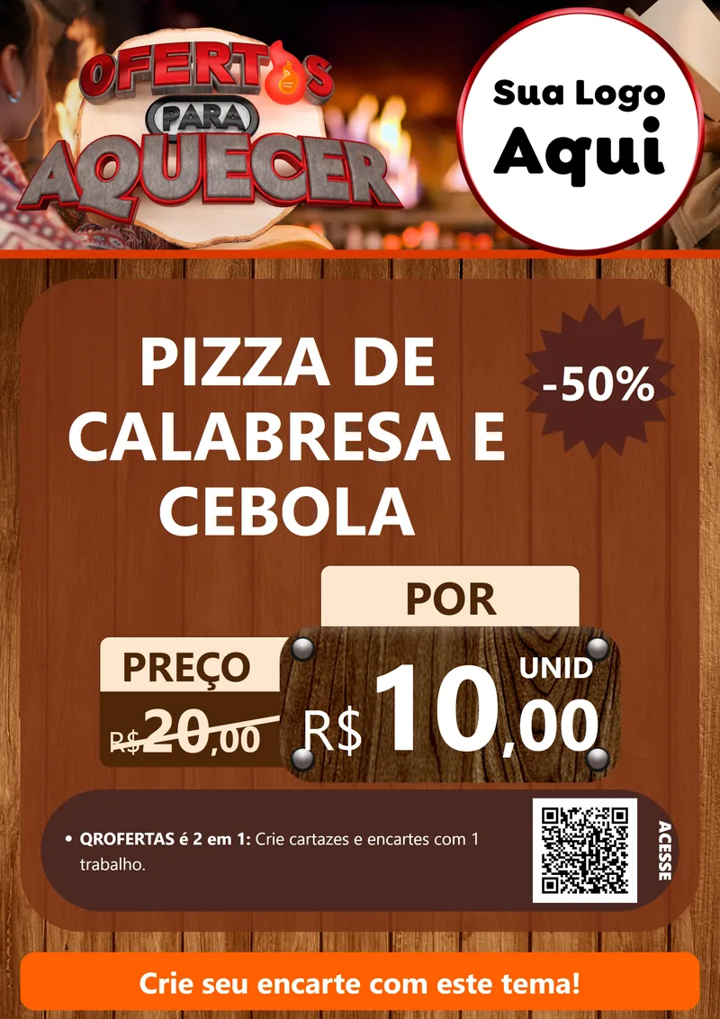 Modelo de Cartaz para Cartaz A4 Vertical com o tema Ofertas Para Aquecer para Pizzaria