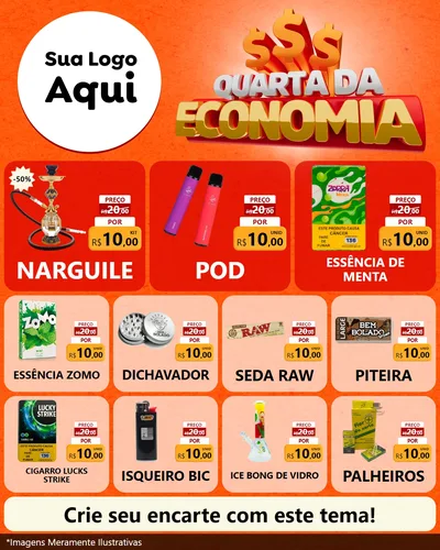 Modelo de Rede Social para Feed Instagram com o tema Quarta da Economia para Tabacaria