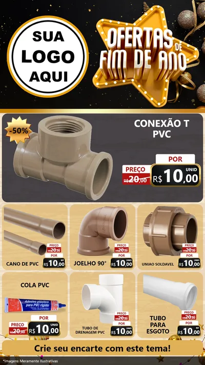Modelo de Rede Social para Stories com o tema Ofertas de Fim de Ano para Tubos e conexões