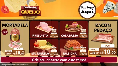 Modelo de TV para TV Horizontal com o tema Festival do Queijo para Frios e Laticínios