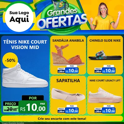 Modelo de Rede Social para Feed Facebook com o tema Grandes Ofertas para Calçados