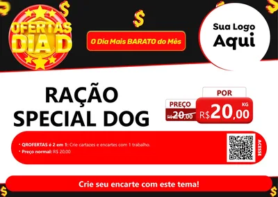 Modelo de Cartaz para Cartaz A4 Horizontal com o tema Dia D para Pet Shop