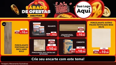 Modelo de TV para TV Horizontal com o tema Sábado de Ofertas Imbatíveis para Pisos e revestimentos