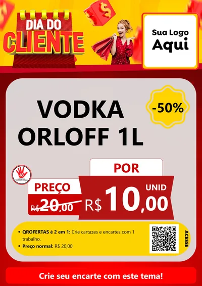 Modelo de Cartaz para Cartaz A4 Vertical com o tema Dia do Cliente para Distribuidora de bebidas