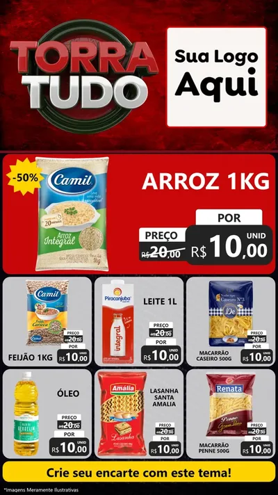 Modelo de Rede Social para Stories com o tema Torra Tudo para Supermercado