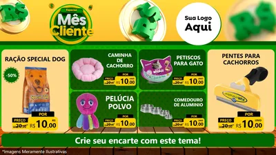 Modelo de TV para TV Horizontal com o tema Especial Mês do Cliente para Pet Shop