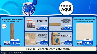 Modelo de TV para TV Horizontal com o tema Novembro Azul para Pisos e revestimentos