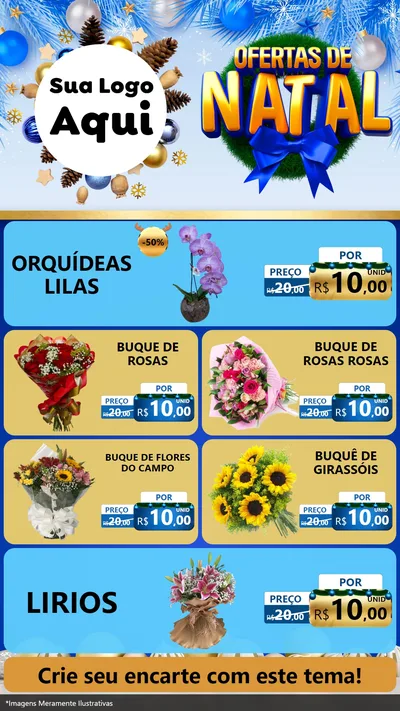Modelo de TV para TV Vertical com o tema Ofertas de Natal para Floricultura e jardim