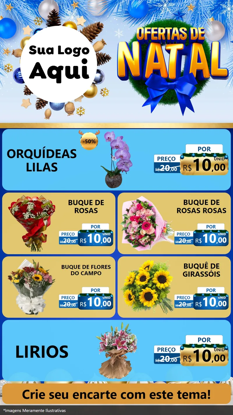 Modelo de TV para TV Vertical com o tema Ofertas de Natal para Floricultura e jardim