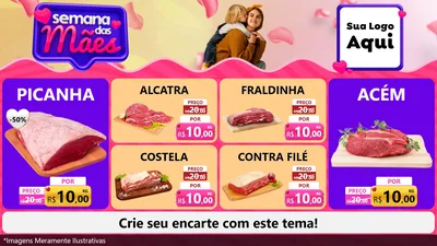 Modelo de TV para TV Horizontal com o tema Semana das Mães para Açougue