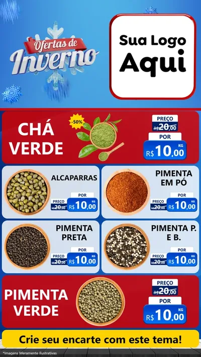 Modelo de TV para TV Vertical com o tema Ofertas de Inverno para Produtos Naturais