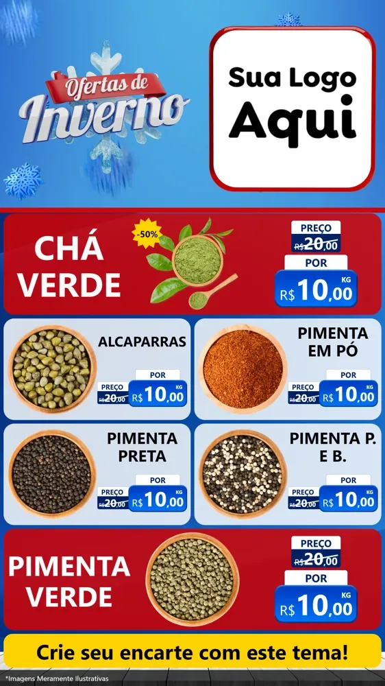 Modelo de TV para TV Vertical com o tema Ofertas de Inverno para Produtos Naturais