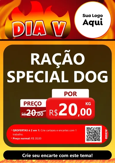 Modelo de Cartaz para Cartaz A4 Vertical com o tema Dia V para Pet Shop