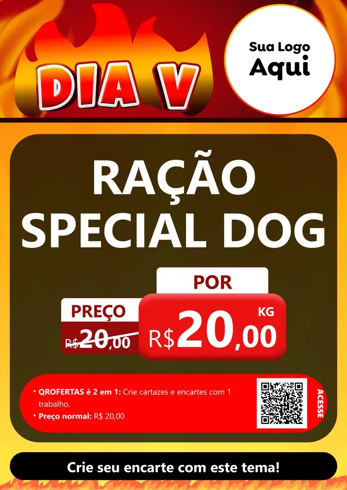 Modelo de Cartaz para Cartaz A4 Vertical com o tema Dia V para Pet Shop