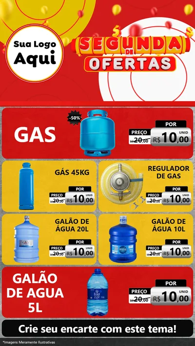 Modelo de TV para TV Vertical com o tema Segunda de Ofertas para Água e gás