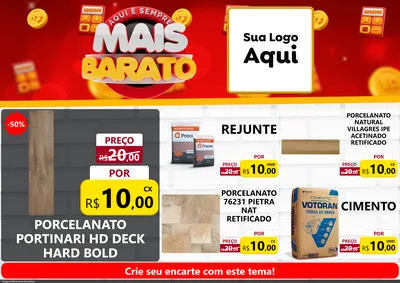 Modelo de Encarte para Encarte A4 Horizontal com o tema Mais Barato para Pisos e revestimentos