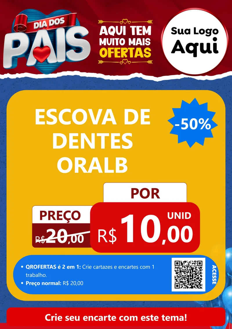 Modelo de Cartaz para Cartaz A4 Vertical com o tema Dia dos Pais para Higiene Pessoal