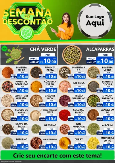 Modelo de Encarte para Encarte A4 Vertical com o tema Semana de Descontão - Copa para Produtos Naturais