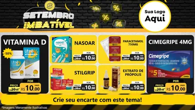 Modelo de TV para TV Horizontal com o tema Setembro Imbatível para Farmácia