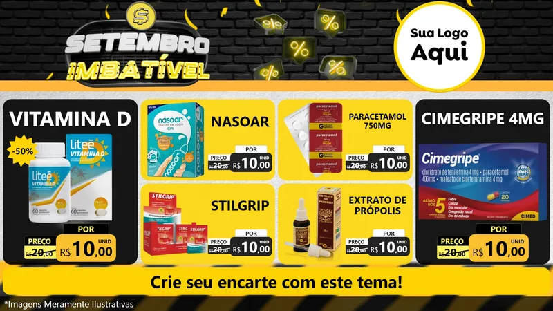 Modelo de TV para TV Horizontal com o tema Setembro Imbatível para Farmácia