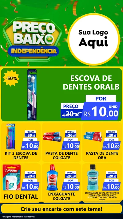 Modelo de Rede Social para Stories com o tema Preço Baixo de Independência para Higiene Pessoal