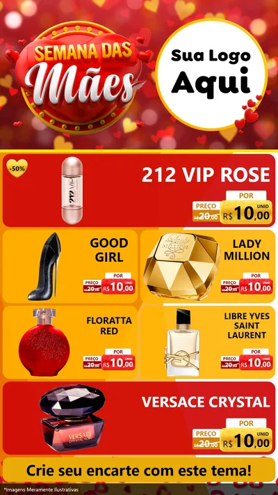 Modelo de TV para TV Vertical com o tema Semana das Mães para Perfumes