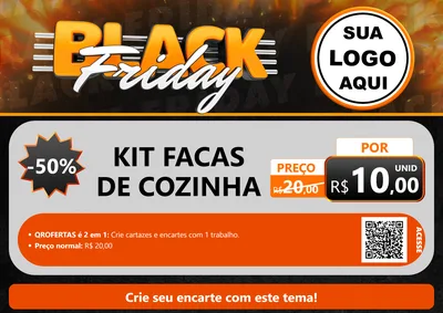 Modelo de Cartaz para Cartaz A4 Horizontal com o tema Black Friday para Utilidades Domésticas