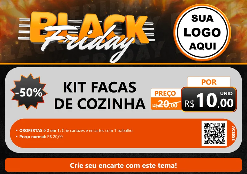 Modelo de Cartaz para Cartaz A4 Horizontal com o tema Black Friday para Utilidades Domésticas