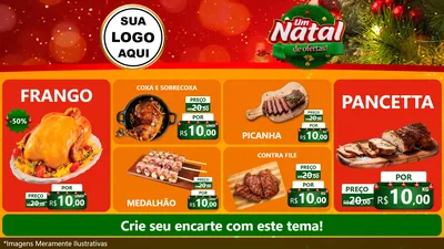 Modelo de TV para TV Horizontal com o tema Um Natal de Ofertas para Assados
