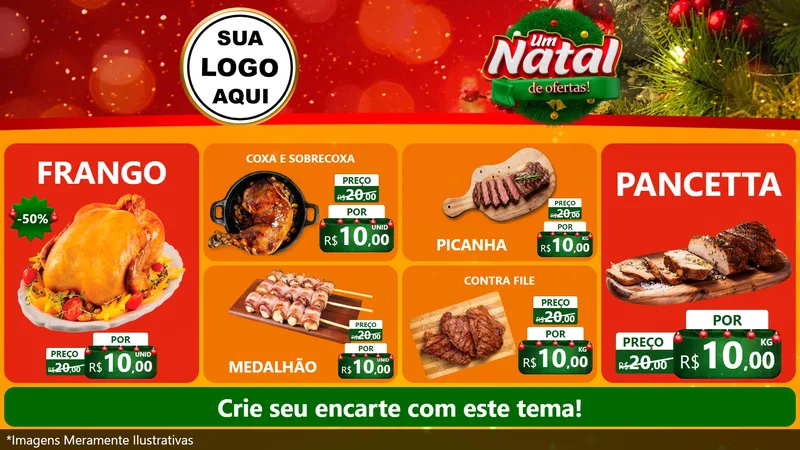 Modelo de TV para TV Horizontal com o tema Um Natal de Ofertas para Assados