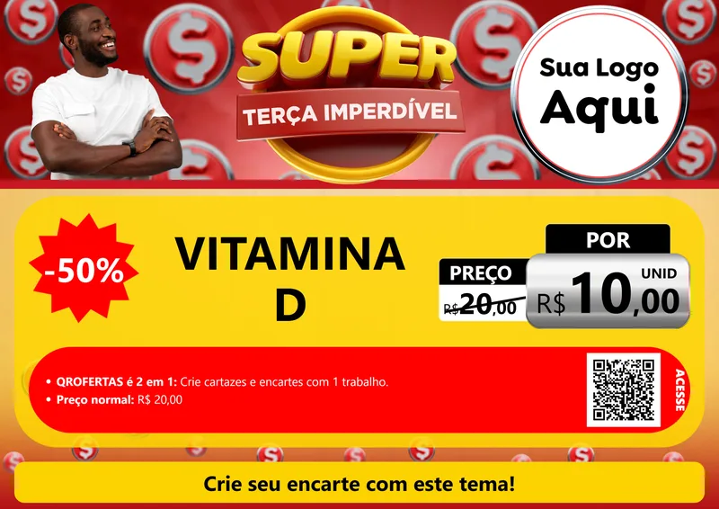 Modelo de Cartaz para Cartaz A4 Horizontal com o tema Super Terça Imperdível para Farmácia