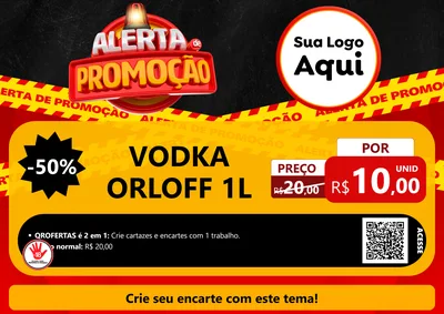 Modelo de Cartaz para Cartaz A4 Horizontal com o tema Alerta de Promoção para Distribuidora de bebidas