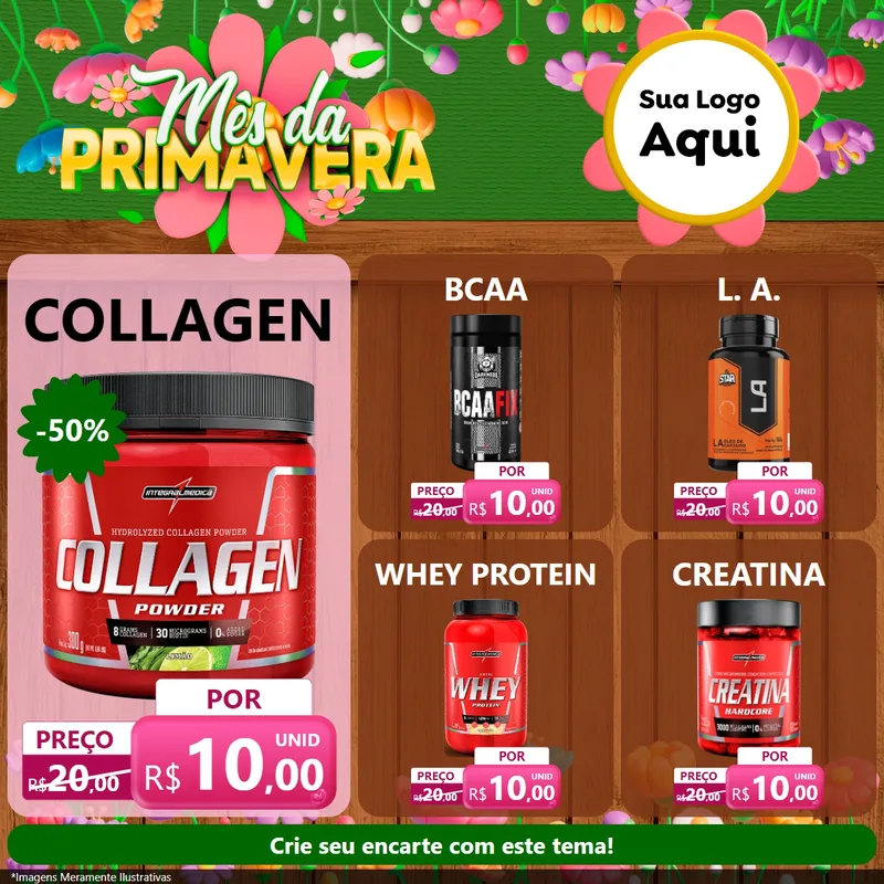 Modelo de Rede Social para Feed Facebook com o tema Mês da Primavera para Suplementos alimentares