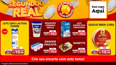 Modelo de TV para TV Horizontal com o tema Segundou do Real para Frios e Laticínios